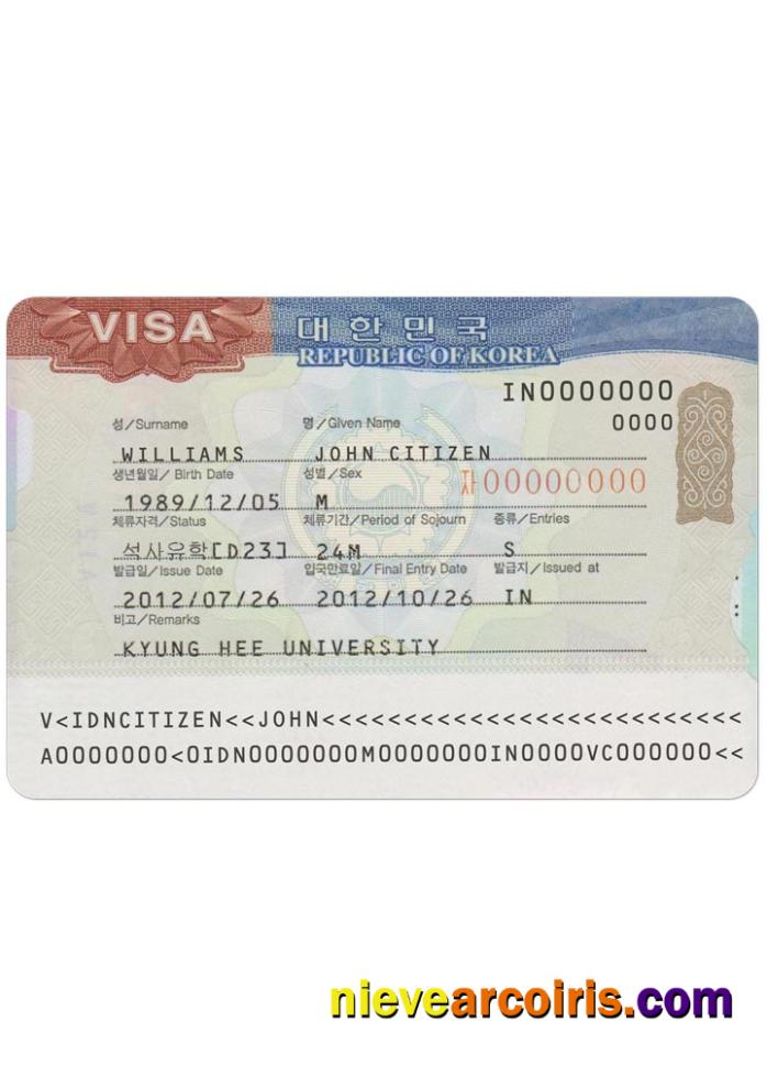 KOREA  travel visa